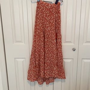 Abercrombie & Fitch, Red floral maxi skirt, Small